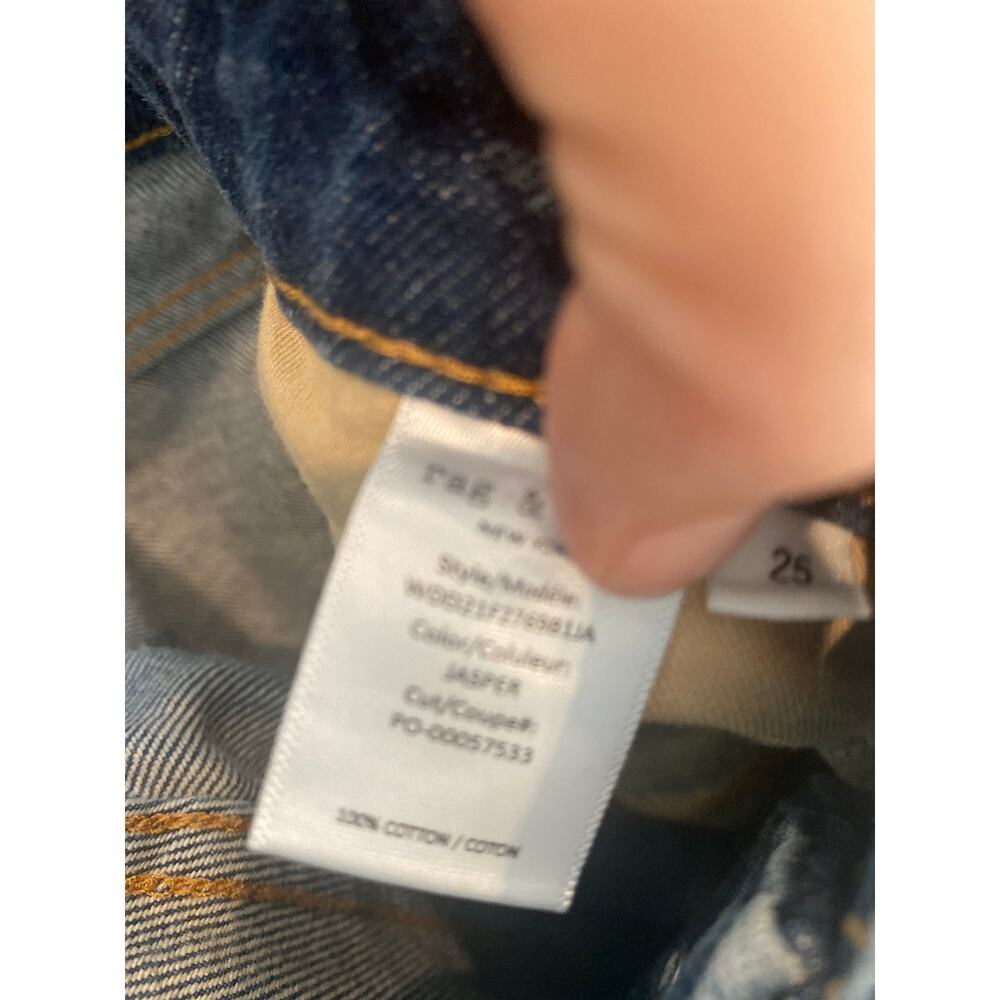 Rag & Bone Rosa Boyfriend Jeans Mid Rise Dark Blue Wash Size 25 - Picture 5 of 5